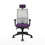 PIQUERAS Y CRESPO Silla de oficina Horna con mecanismo Sincro, Morado y Blanco