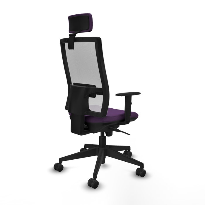 PIQUERAS Y CRESPO Silla de oficina Horna con mecanismo Sincro, Morado y Blanco