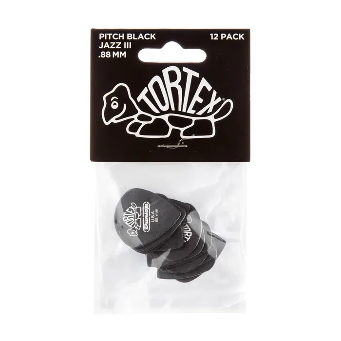 Dunlop Tortex Pitch Black Jazz III 0,88 mm (pack de 12)