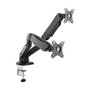 ICY BOX IB-MS304-T Soporte de Mesa para 2 Monitores hasta 68 cm / 27 Pulgadas, Acero y Aluminio, VESA 75x75/100x100, Negro