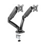 ICY BOX IB-MS304-T Soporte de Mesa para 2 Monitores hasta 68 cm / 27 Pulgadas, Acero y Aluminio, VESA 75x75/100x100, Negro
