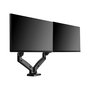 ICY BOX IB-MS304-T Soporte de Mesa para 2 Monitores hasta 68 cm / 27 Pulgadas, Acero y Aluminio, VESA 75x75/100x100, Negro