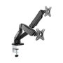ICY BOX IB-MS304-T Soporte de Mesa para 2 Monitores hasta 68 cm / 27 Pulgadas, Acero y Aluminio, VESA 75x75/100x100, Negro