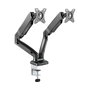 ICY BOX IB-MS304-T Soporte de Mesa para 2 Monitores hasta 68 cm / 27 Pulgadas, Acero y Aluminio, VESA 75x75/100x100, Negro