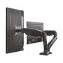 ICY BOX IB-MS304-T Soporte de Mesa para 2 Monitores hasta 68 cm / 27 Pulgadas, Acero y Aluminio, VESA 75x75/100x100, Negro