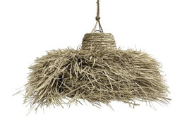 DKD Home Decor Lámpara de Techo de Fibras Naturales 64x64x34 cm