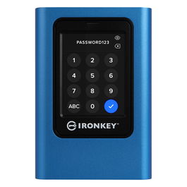 Kingston IronKey Vault Privacy 80 3.84TB SSD Externo Cifrado USB 3.2 Gen 1 Tipo C, 230 MB/s, AES-XTS 256-bit, FIPS 197, Azul