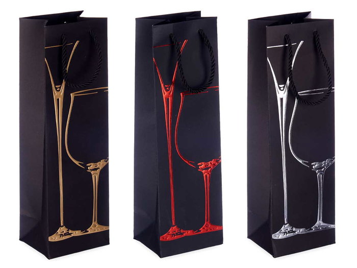 KINVARA Bolsa Vino Surtida para 3 Botellas con Copa