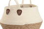 DKD Home Decor Set de 3 Cestos de Fibra y Algodón Crema