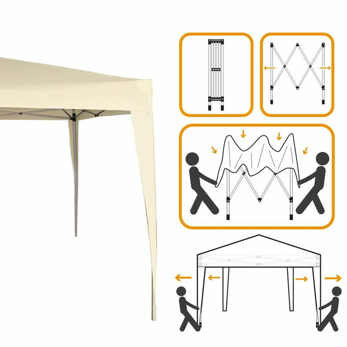 Color Baby Cenador plegable poliester crema Aktive 300x300x240 cm