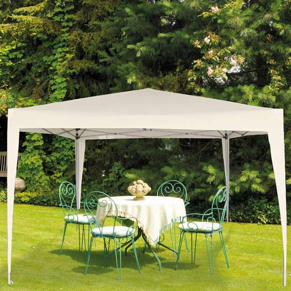 Aktive Cenador Plegable Poliester Crema 300x300x240 cm con Estructura de Acero