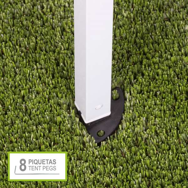 Aktive Cenador Plegable Poliester Crema 300x300x240 cm con Estructura de Acero