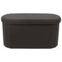 Home Deco Factory Banco Puf Plegable Negro Oval con Almacenaje Essentiel 76x38 cm