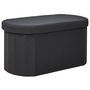 Home Deco Factory Banco Puf Plegable Negro Oval con Almacenaje Essentiel 76x38 cm