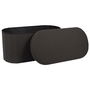 Home Deco Factory Banco Puf Plegable Negro Oval con Almacenaje Essentiel 76x38 cm
