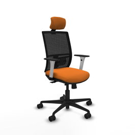 PIQUERAS Y CRESPO Silla de oficina Yunquera Naranja y Negro