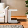 Hanah Home SHP-108-DD-1 Mesa Auxiliar Blanco Diamante, Tablero Partículas Melamina, 35x65x45cm
