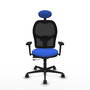 PIQUERAS Y CRESPO Silla de oficina Jorquera con mecanismo Sincro/Traslack, Azul y Negro