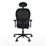 PIQUERAS Y CRESPO Silla de oficina Jorquera con mecanismo Sincro/Traslack, Azul y Negro