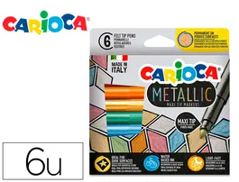 Carioca Rotulador Metallic Punta Maxi 6 mm Caja 6 Unidades Colores Surtidos