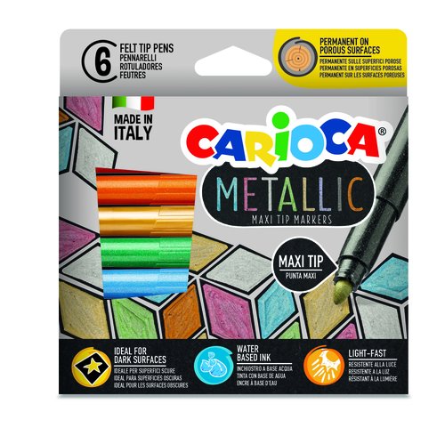 Carioca Metallic Punta Maxi 6 mm Colores Surtidos Caja de 6 unidades