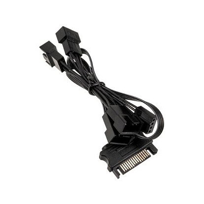 Kolink Cable divisor de ventiladores 1-4 PWM, 35 cm, trenzado, negro
