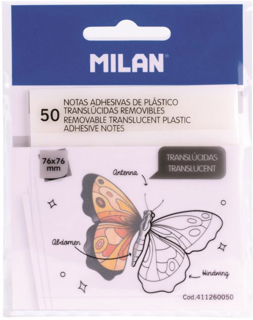 Milan Bloc de Notas Adhesivas Translúcidas 76 x 76 mm