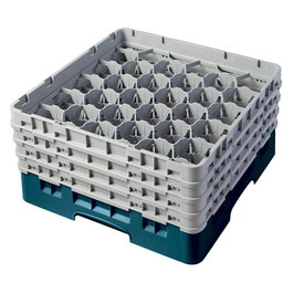 CAMBRO Cesta de lavado 30 comp. 4 alturas Cerceta