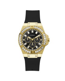 Guess GW0118L1 Reloj de Mujer con Caja Dorada y Correa Negra
