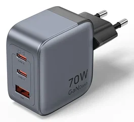 Vention Cargador de Pared GaN FEXH0-EU 70W con 2xUSB-C y 1xUSB-A Gris