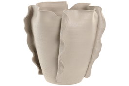 DKD Home Decor Jarrón de Cerámica Orgánico Artesanal Blanco
