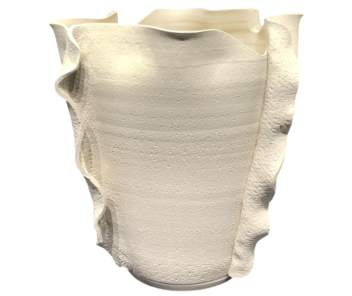 DKD Home Decor Jarrón de Cerámica Orgánico Artesanal Blanco