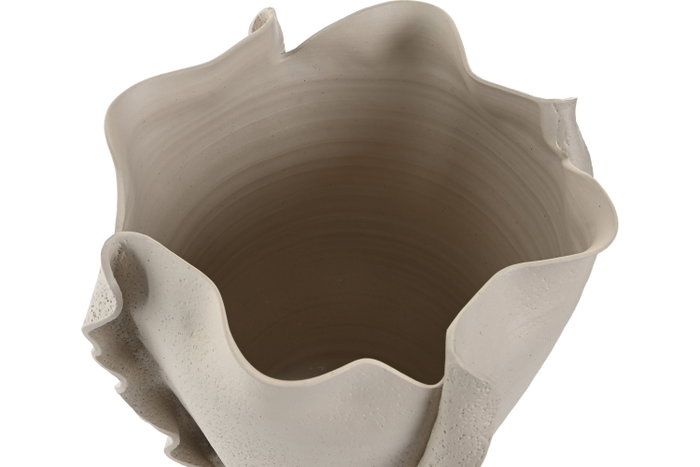 DKD Home Decor Jarrón de Cerámica Orgánico Artesanal Blanco