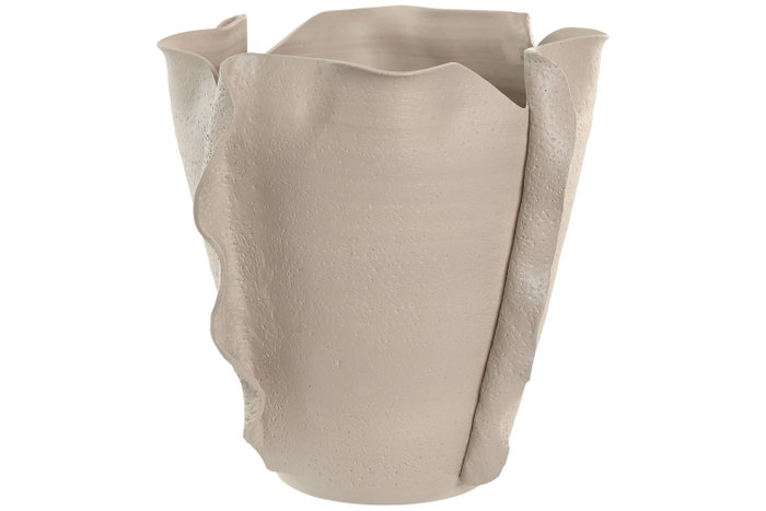 DKD Home Decor Jarrón de Cerámica Orgánico Artesanal Blanco