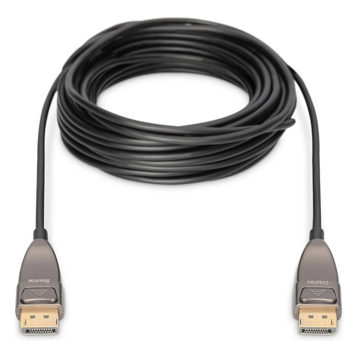 Digitus Cable DisplayPort Fibra Óptica AOC Híbrido 8K DP 1.4 20m Macho a Macho Negro