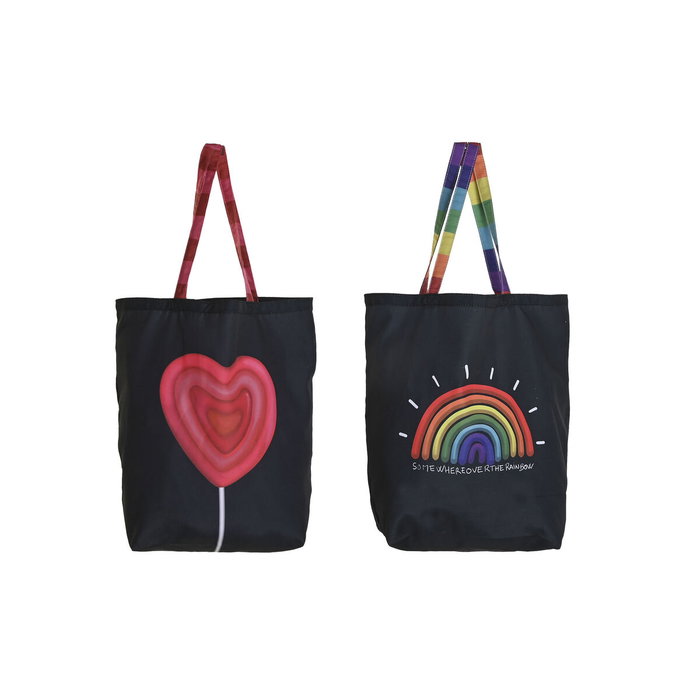 DKD Home Decor Bolsa Urban Kawai 23 Multicolor y Negro (2 Unidades) DKD Home Decor Bolsa Urban Kawai 23 Multicolor y Negro (2 Unidades)