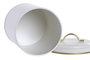 DKD Home Decor Bote de Metal para Galletas Blanco Roto y Dorado