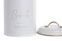 DKD Home Decor Bote de Metal para Galletas Blanco Roto y Dorado