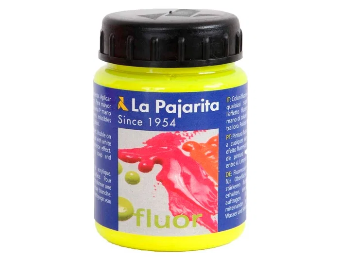La Pajarita Pintura Acrílica F-01 Amarillo Canario 75ml Acabado Brillante