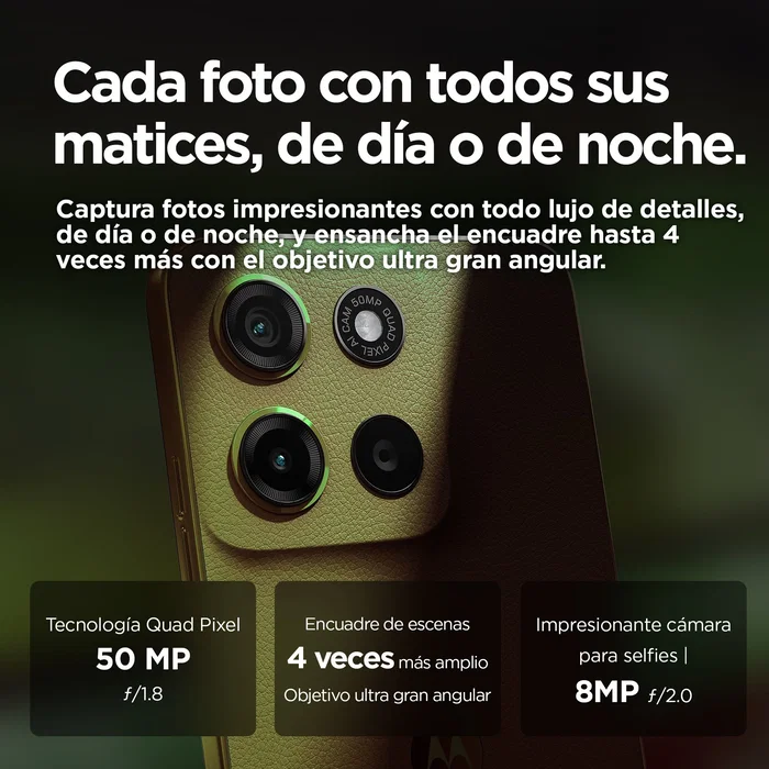 Motorola moto g15 Smartphone 128 GB Verde, 4 GB RAM, Pantalla 6.72" Full HD+, Android 15, Cámara 50 MP, Batería 5200 mAh