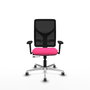 PIQUERAS Y CRESPO Silla de oficina Motilla con mecanismo Sincro/Traslack, Rosa y Negro
