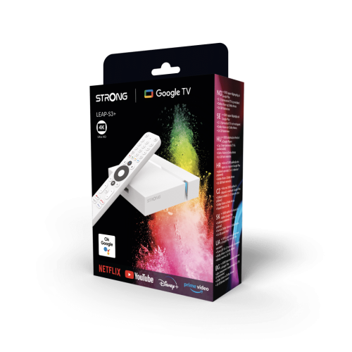 Strong LEAP-S3+ Convertidor de Smart TV Blanco 4K Ultra HD Android 11 Google Play Store Netflix YouTube Prime Video Disney+