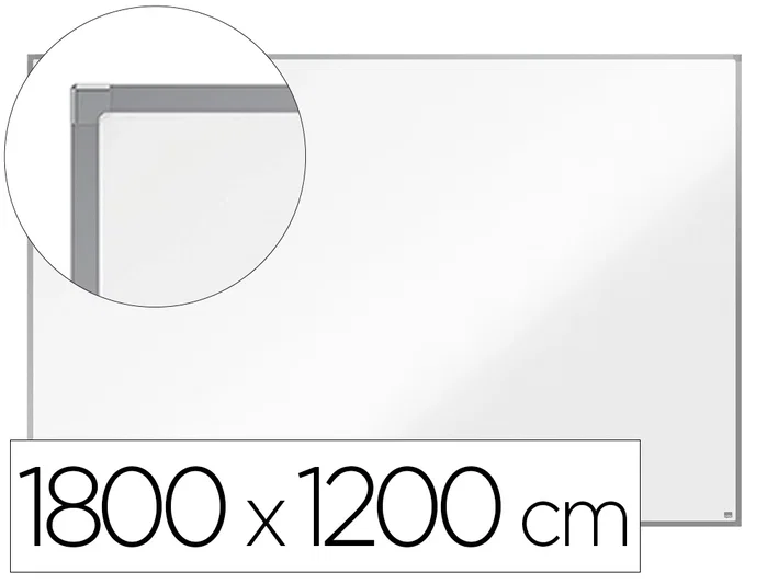 NOBO Pizarra Blanca Magnética Essence de Acero Vitrificado 180x120 cm