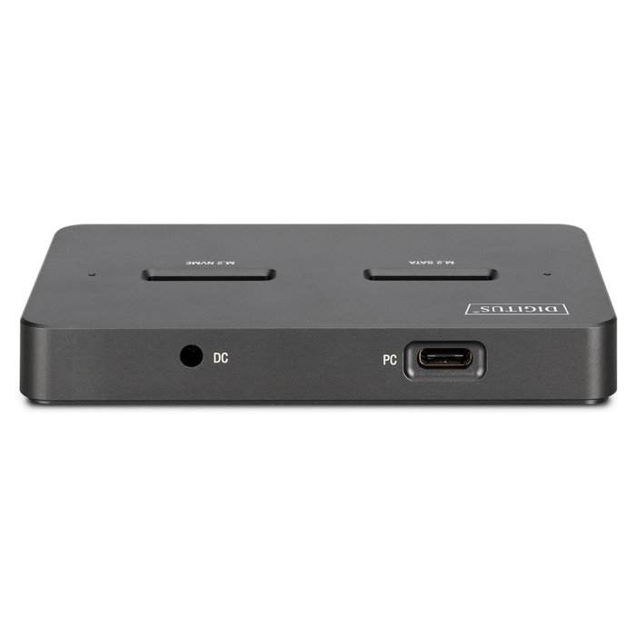Digitus DA-71546-1 Docking USB-C para M.2 NVMe y SATA SSD con Lector de Tarjetas SD, 10 Gbit/s, USB 3.2 Gen 2, 4 TB, Negro