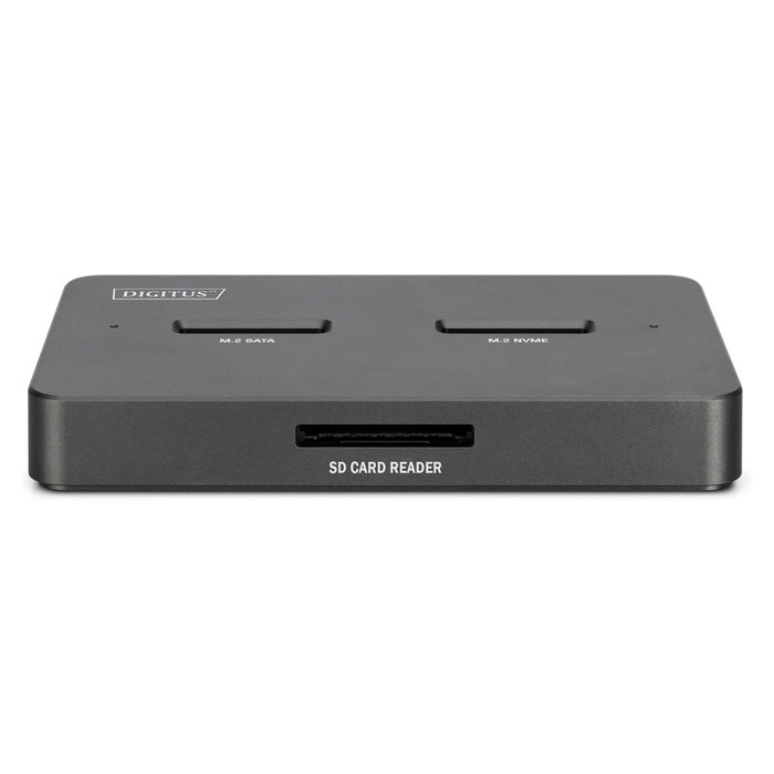 Digitus DA-71546-1 Docking USB-C para M.2 NVMe y SATA SSD con Lector de Tarjetas SD, 10 Gbit/s, USB 3.2 Gen 2, 4 TB, Negro
