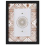 Home Deco Factory Marco de Fotos Mirage con Paspartú Decorado Oriental para 10x15 cm, 16.5x21.5 cm, Negro/Marrón/Beige