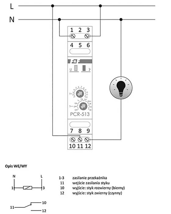 F&F Relé de tiempo analógico 230VAC 16A SPDT F&F Relé de tiempo analógico 230VAC 16A SPDT