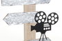 DKD Home Decor Decoración de Pared MDF Cine Surtido de 2 Unidades