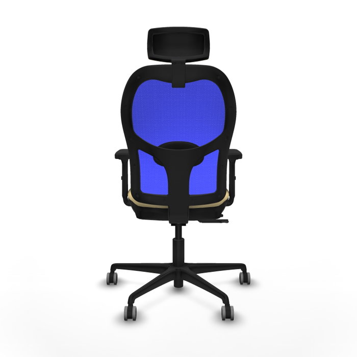 PIQUERAS Y CRESPO Silla de oficina Jorquera con mecanismo Sincro/Traslack, Crema y Azul