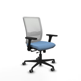PIQUERAS Y CRESPO Silla de oficina Haches Azul cielo/Blanco con mecanismo Sincro/Traslack